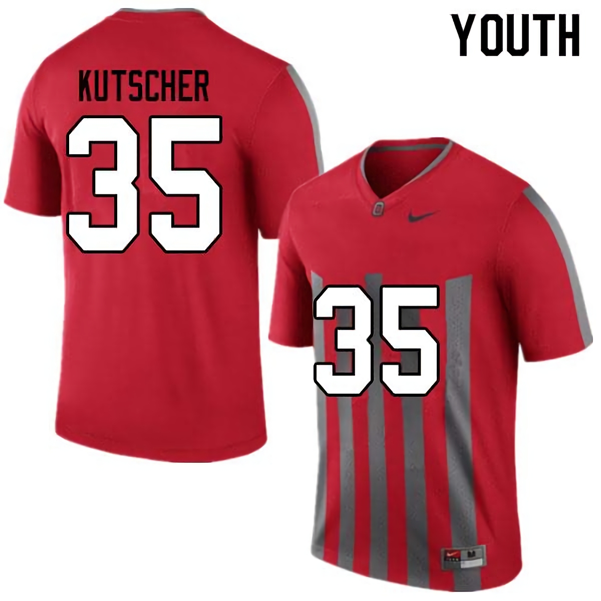 Austin Kutscher Ohio State Buckeyes Youth NCAA #35 Nike Throwback Red College Stitched Football Jersey HYX1856LS